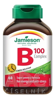 JAMIESON B-KOMPLEX 100 MG S POSTUPNÝM UVOĽŇOVANÍM TABLETY 1X60 KS