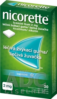 NICORETTE ICEMINT GUM 2 MG ŽUVAČKY 1X30 KS