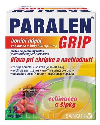 PARALEN GRIP HORUCI NAPOJ ECHINACEA A SIPKY 500 MG /10 MG PLO POR 12X500 MG/10 MG (VRE.PAP/AL/LDPE)