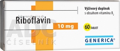 GENERICA RIBOFLAVIN 10 MG TABLETY 1X60 KS