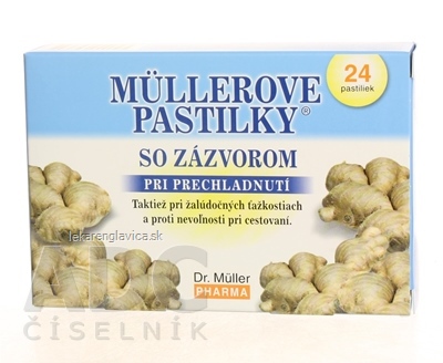 MÜLLEROVE PASTILKY SO ZÁZVOROM 1X24 KS