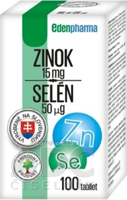 EDENPHARMA ZINOK 15 MG + SELEN 50 µG               100KS TBL 1X100 KS