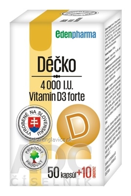 EDENPHARMA DECKO 4000 I.U.                         60KS CPS (50+10 ZADARMO) 1X60 KS