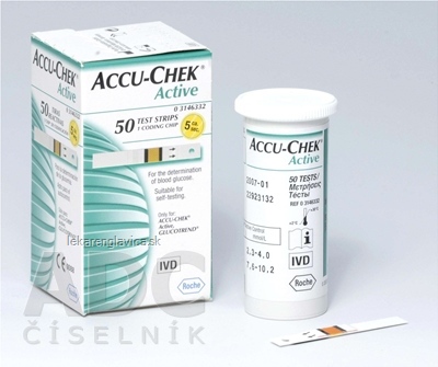 ACCU-CHEK® ACTIVE GLUCOSE 50 TESTOVACIE PRÚŽKY DO GLUKOMERA 1X50 KS