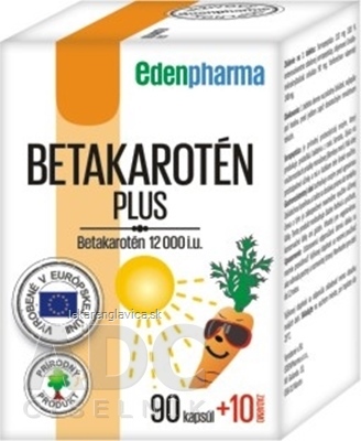 EDENPHARMA BETAKAROTEN PLUS                        100KS CPS 90+10 ZADARMO (100 KS)