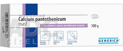 GENERICA CALCIUM PANTOTHENICUM MASŤ EMOLLIENT S EXTRA MANDĽOVÝM OLEJOM 1X100 G