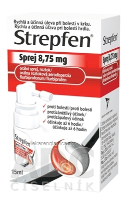 STREPFEN SPREJ 8,75 MG ORÁLNA AERODISPERZIA 1X15 ML