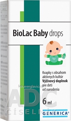 GENERICA BIOLAC BABY DROPS KVAPKY (PRE DETI OD NARODENIA) 1X6 ML