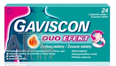 GAVISCON DUO EFEKT ŽUVACIE TABLETY 1X24 KS