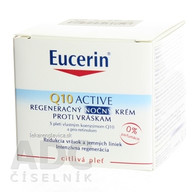 EUCERIN Q10 ACTIVE NOČNÝ KRÉM PROTI VRÁSKAM REGENERAČNÝ NA CITLIVÚ POKOŽKU 1X50 ML