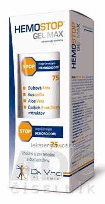 HEMOSTOP GÉL MAX - DA VINCI STOP HEMOROIDOM 1X75 ML