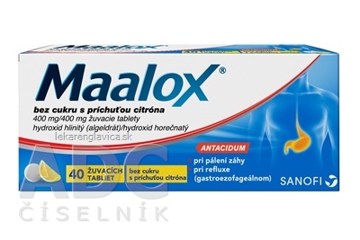 MAALOX ŽUVACIE TABLETY CITRÓN 1X40 KS