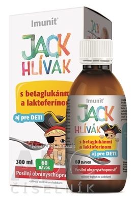 HLIVA JACK HLIVAK SIRUP GLUKANY, LAKTOFERIN-IMUNIT 300ML SIRUP PRE DETI (60 DAVOK) 1X300 ML