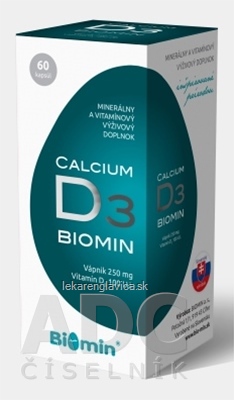 BIOMIN CALCIUM PRÍRODNÉ S VITAMÍNOM D KAPSULY 1X60 KS