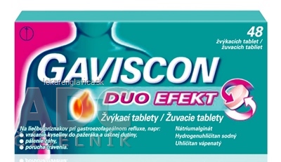 GAVISCON DUO EFEKT ŽUVACIE TABLETY 1X48 KS