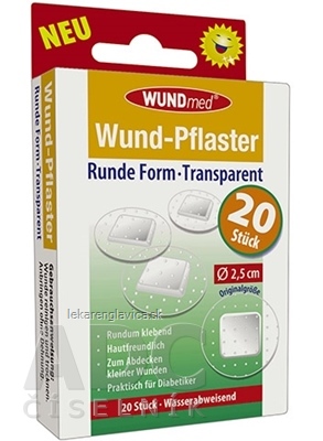 WUNDMED KRUHOVA NAPLAST TRANSPARENTNA 20KS (PRIEMER 2,5 CM) 1X20 KS