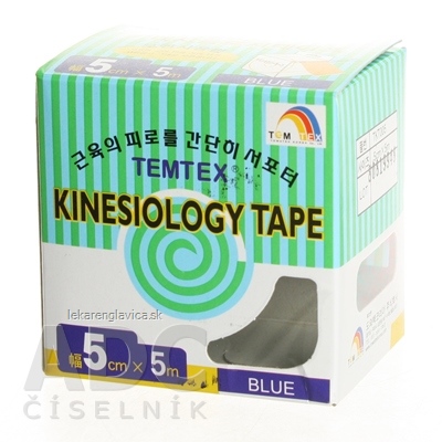 TEMTEX KINESIO TAPE (KINEZIO PASKA) 1KS MODRA (5CM X 5M)