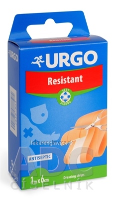 URGO RESISTANT NÁPLASŤ ANTISEPTICKÁ, ODOLNÁ, STRIP, 6CMX1M, 1X1 KS