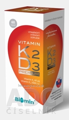 BIOMIN VITAMIN K2 D3 PREMIUM 2000 I.U.             60KS CPS (INOV.2018) 1X60 KS