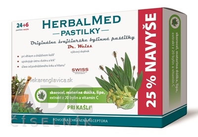 HERBALMED PASTILKY PRI KAŠLI - DR.WEISS (SKOROCEL, MAT.DÚŠ, LIPA) 1X30 KS