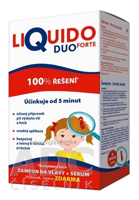 LIQUIDO DUO FORTE PROTI VŠIAM ŠAMPÓN 200 ML + SÉRUM 125ML + HREBIENOK+ČAPICA