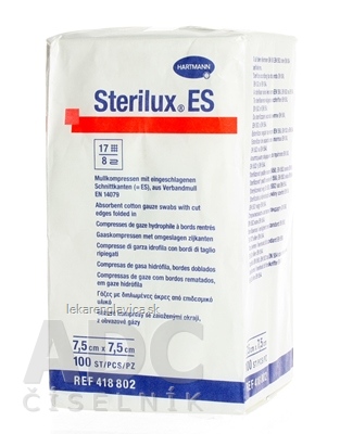 STERILUX ES NEST. KOMPRES NESTERILNÝ, SO ZALOŽENÝMI OKRAJMI 17 VLÁKI