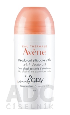 AVE BODY DEODORANT EFFICACITE 24H 50ML ROLL ON DEODORANT PRE CITLIVU POKOZKU 1X50 ML