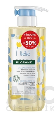 KLOR BEBE GEL LAVANT DOUX (DUO) 1000ML JEMNY UMYVACI GEL 2X500 ML