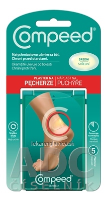 COMPEED BLISTER REGULAR STREDNÁ NÁPLASŤ NA PĽUZGIERE 1X5 KS