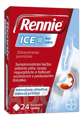 RENNIE ICE BEZ CUKRU ZUVACIE TABLETY 1X24 KS