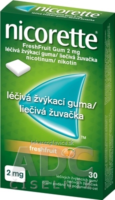 NICORETTE FRESHFRUIT 2 MG ŽUVAČKY 1X30 KS