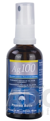 PHARMA ACTIV KOLOIDNE STRIEBRO AG100               50ML SPREJ, HUSTOTA 40PPM