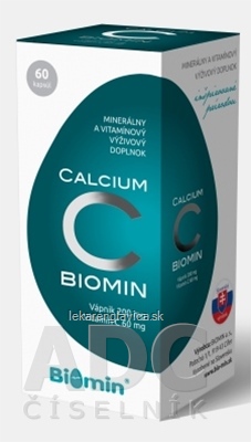 BIOMIN CALCIUM PRÍRODNÉ S VITAMÍNOM C CPS 1X60 KS