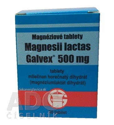 MAGNÉZIOVÉ TABLETY 500 MG GALVEX 50X500 MG