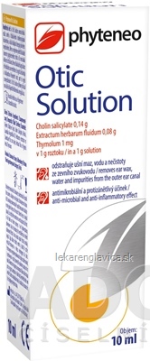 PHYTENEO OTIC SOLUTION UŠNÉ KVAPKY 1X10 ML