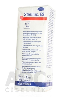 STERILUX ES NEST. KOMPRES NESTERILNÝ, SO ZALOŽENÝMI OKRAJMI 17 VLÁKI