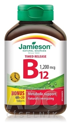 JAMIESON VITAMIN B12 1200MCG  TABLETY 1X60 KS +20 KS