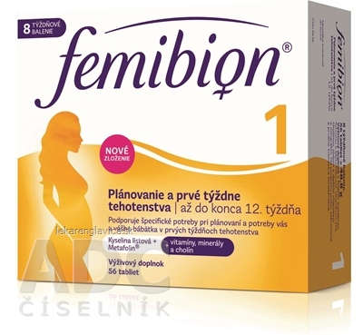 FEMIBION 1 PLANOVANIE A PRVE TYZDNE TEHOTENSTVA    56KS TBL (KYS. LISTOVA + VITAMINY, MINERALY) 1X56 