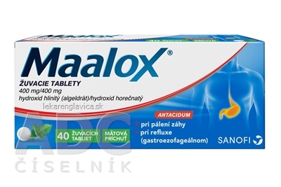 MAALOX ŽUVACIE TABLETY MÄTA 1X40 KS