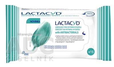 LACTACYD ANTIBACTERIALS OBRÚSKY NA INTÍMNU HYGIENU 1X15 KS