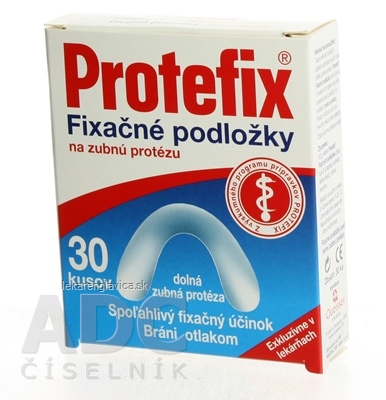 PROTEFIX FIXAČNÉ PODLOŽKY  NA DOLNÚ ZUBNÚ PROTÉZU FIXAČNÁ PODLOŽKA 1X30 KS