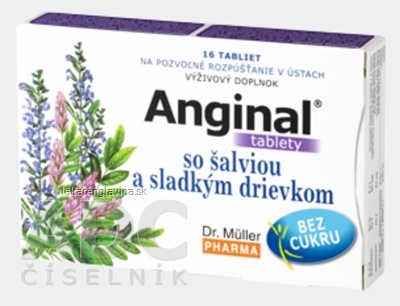 DR. MÜLLER ANGINAL SO ŠALVIOU A SLADKÝM DRIEVKOM TABLETY 1X16 KS