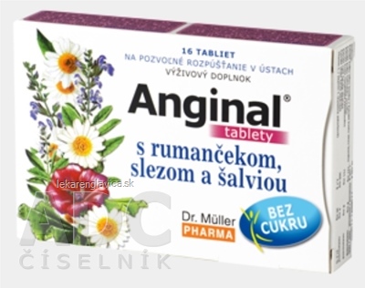 DR. MÜLLER ANGINAL S RUMANČEKOM, SLEZOM A ŠALVIOU TABLETY 1X16 KS