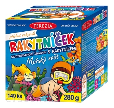 RAKYTNICEK MULTIVITAMINOVE ZELATINKY S RAKYTNIKOM  280G MORSKY SVET, ZELATINKY 1X140 KS, 1X280 G