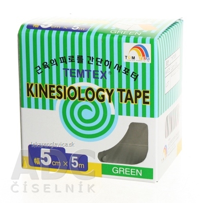 TEMTEX KINESIO TAPE (KINEZIO PASKA) 1KS ZELENA (5CM X 5 M)