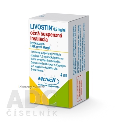 LIVOSTIN 0,5 MG/ ML OČNÉ KVAPKY 1x4 ML