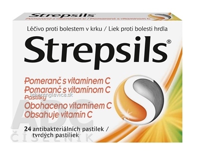 STREPSILS POMARANČ S VITAMÍNOM C PASTILKY 1X24 KS