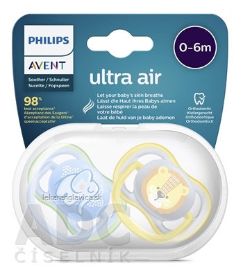AVENT CUMLIK 0-6M ULTRA AIR PASTEL, CHLAPEC        2KS NA UTISOVANIE, SILIKON (INOV.2021) 1X2 KS