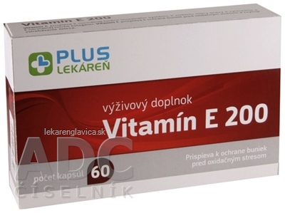 PLUS LEKÁREŇ VITAMÍN E 200 KAPSULY 1X60 KS